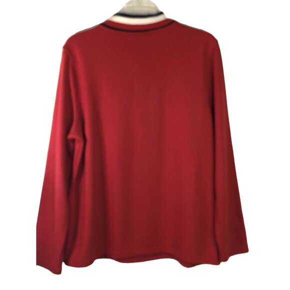 Tommy Hilfiger Red 1/4 Zip Pullover Long Sleeve Sweatshirt Mens Size:XL - Picture 2 of 7